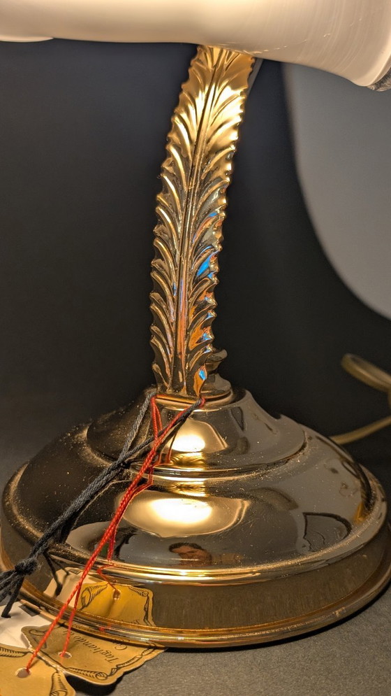 Image 1 of Refined Pair of Murano Calla Lamps, Vintage New Old Stock, 24kt Gold