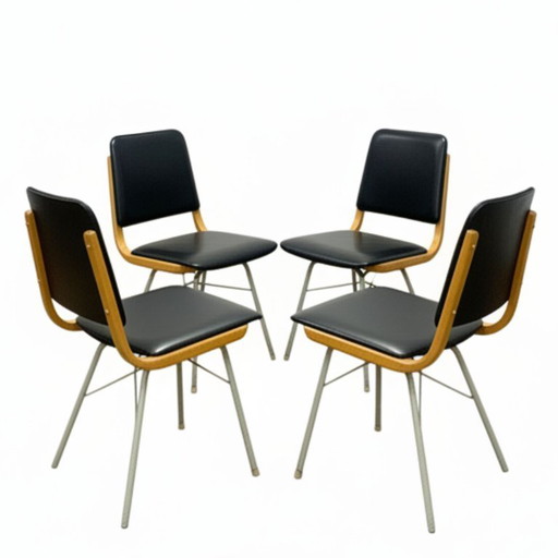 Sedie da pranzo di metà secolo di Miroslav Navrátil per TON, anni '60 (set di 4)