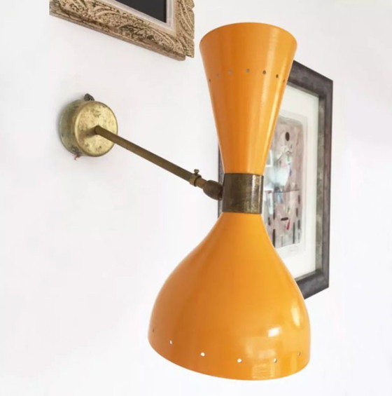 Image 1 of Coppia di grandi applique da parete italiane, design anni '50