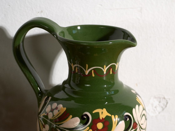Pair of Vintage Glazed Ceramic Jugs, Central Europe, circa 1950 #6, Crockery, Yellow (photo 9 of 10)