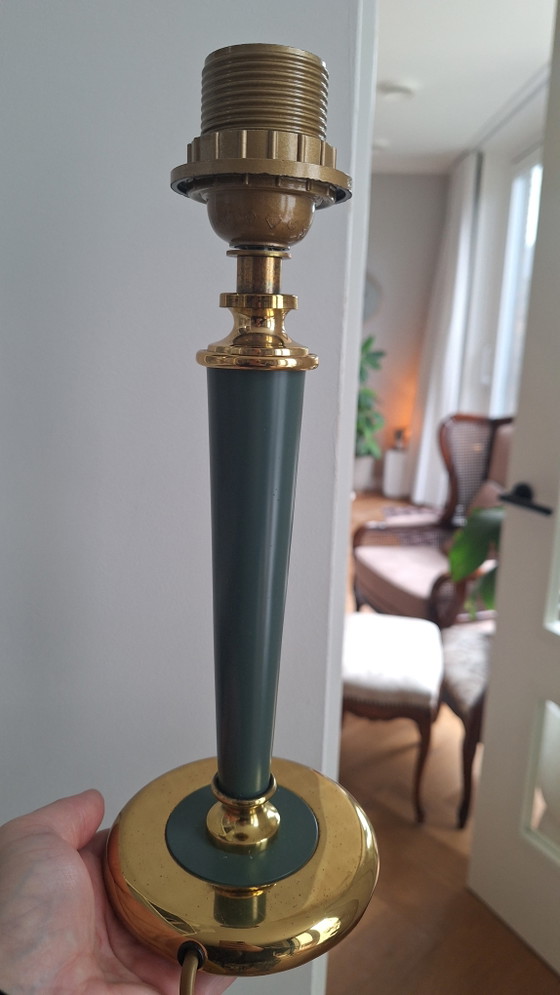 Lampada da tavolo vintage Kullmann / Base lampada / Ottone & Verde / Anni '70/'80 – Lampade da tavolo, Brass (photo 3 of 6)