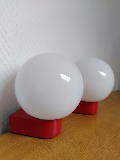 2x Postmodern Opaline Wall Lights