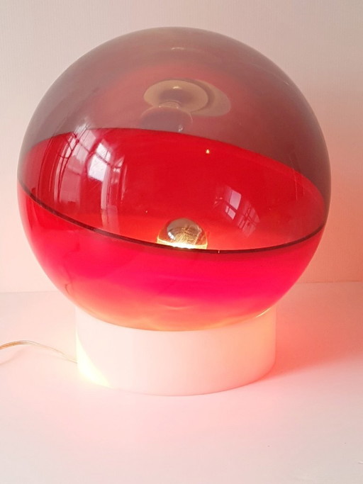 Plastic bollamp uit de jaren 70 in ruimtevaartstijl, vintage jaren 70