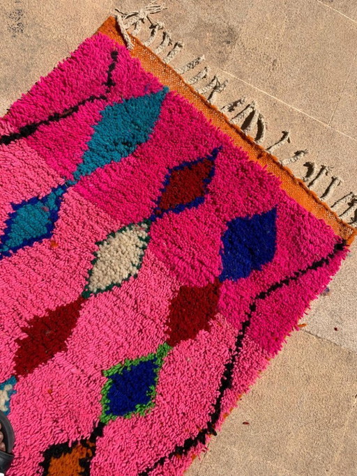 Alfombra de pasillo hecha a mano de 90 cm x 300 cm.