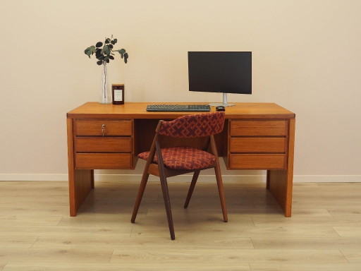 Scrivania in teak, design danese, anni '70, prodotta da Omann Jun