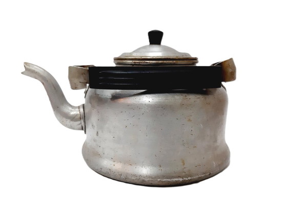 Image 1 of Large Vintage Aluminium Kettle with bakelite handle