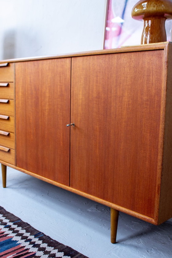 Image 1 of Vintage teak sideboard highboard chest of drawers 60s Danish