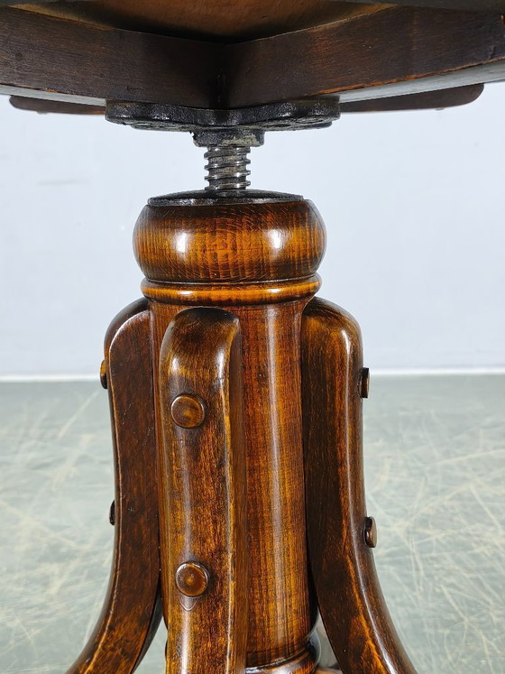 Image 1 of Taburete de piano ajustable estilo Art Déco de Fischel, Checoslovaquia, década de 1930.