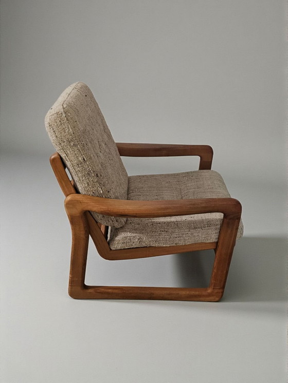 Image 1 of Mid Century Teak 2 Seater Sofa + Armchair Holstebro Møbelfabrik Made in Denmark 1970s
