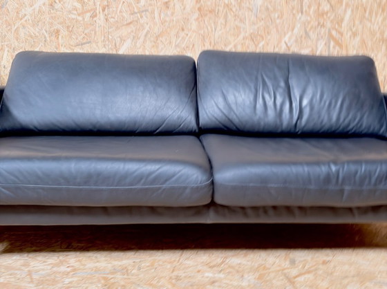 Image 1 of Canapé 2,5 places Lederland avec fauteuil en cuir noir