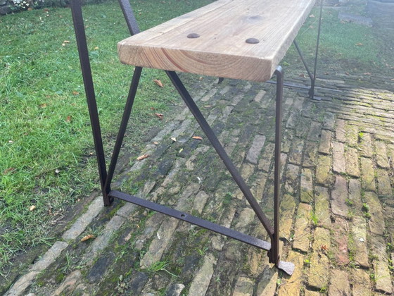 Banc vintage français avec dossier pour entrée ou jardin – Bancs de jardin, Wood, Iron (photo 5 of 19)