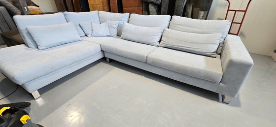 Image 1 of Pronto Canapé gris bleu avec coutures décoratives 1,5 an