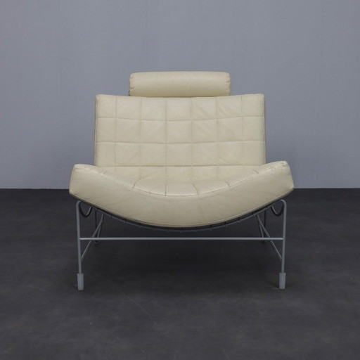 Poltrona lounge in pelle "Volare" in stile postmoderno, disegnata da Jan Armgardt per Leolux (anni '90).