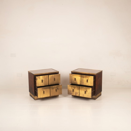 Aldo Frigerio & Luciano Frigerio Tables de nuit Bagdad en ronce de noyer et laiton – Brass (photo 13 of 24)
