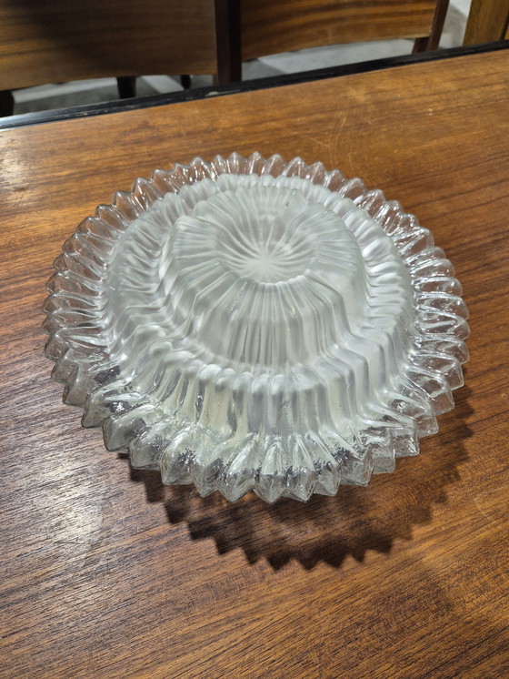Image 1 of Vintage grote plafonierre frosted glass