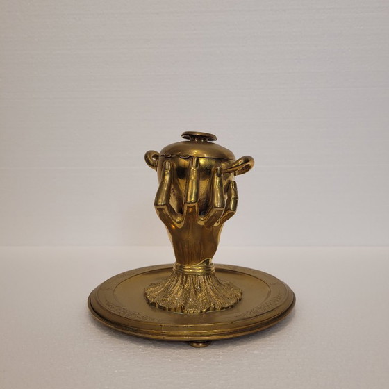 Image 1 of Inkwell “Hand of Glory”, gilt bronze, early 20th century - France