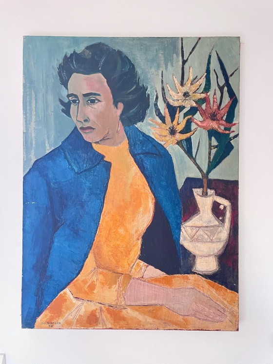 Image 1 of Portrait féminin – Peinture moderniste années 50 – École de Paris – Jean Berthier