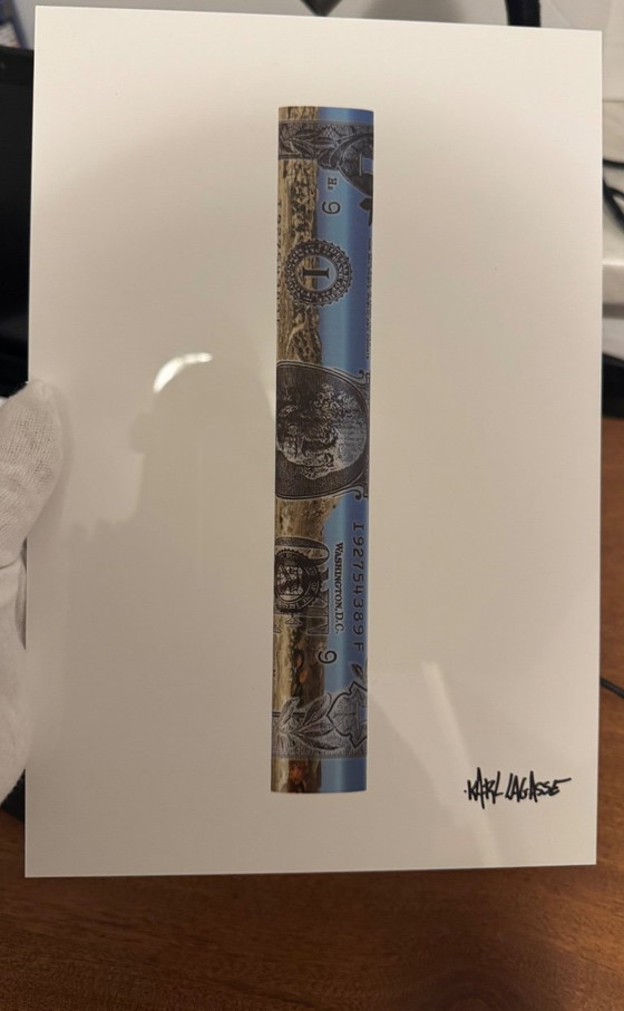 Image 1 of Karl Lagasse – One DOLLAR PURPLE STRIPE (33 exemplaires dans le monde) – Signé + Certificat d'authenticité