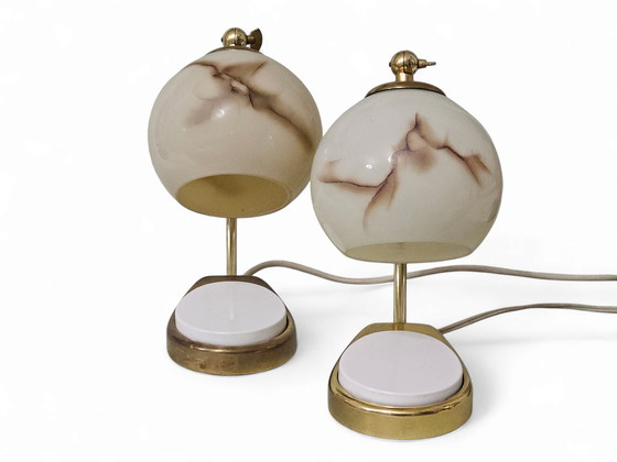 Image 1 of Pair of touch-sensitive bedside lamps / table lamps by Marianne Brandt, Bauhaus