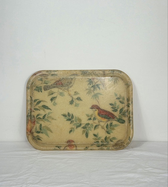 Vintage dienblad met exotische vogeldecoratie, 40 × 30 cm, Keukenaccessoires, Anders, Meerdere kleuren (foto 3 van 7)