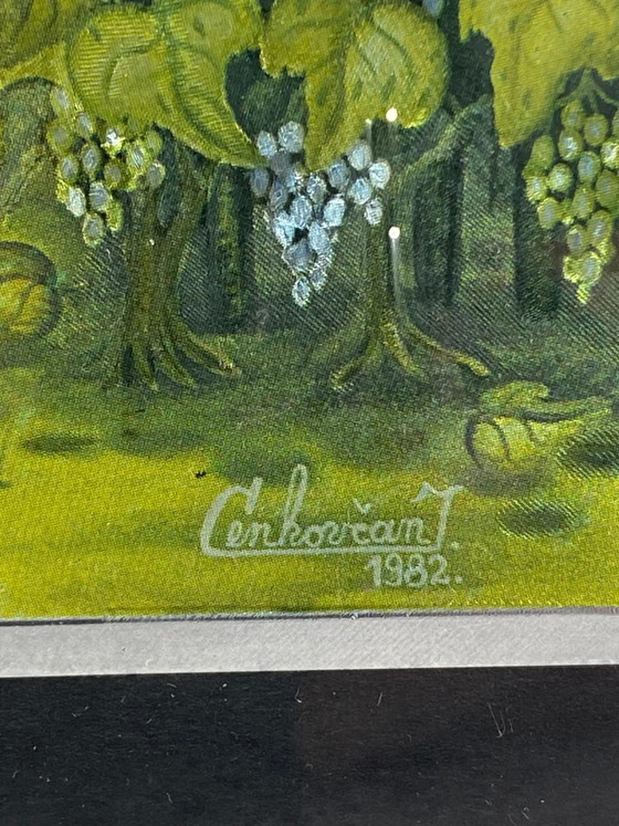 Ivo Cenkovčan – Druck auf Metallfolie – Kroatische Naive Kunst – 1982 – Gemälde & Zeichnungen (photo 3 of 6)