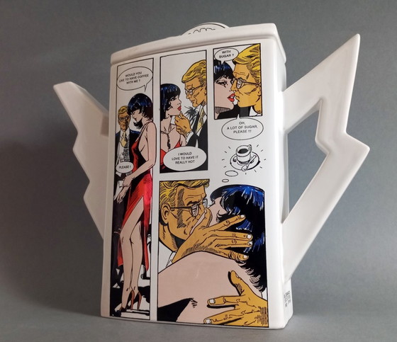 Image 1 of Juraj Mihalik Postmodern/Pop-Art Comics 'Tea & Coffee Story' Theepot 1980's Zeldzaam!