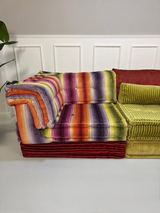 Image 1 of Roche Bobois Mah Jong Designer Sofa Stoff 3-Sitzer handgefertigt MahJong Bunt Modular