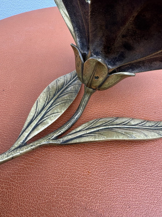 Posacenere a fiore in ottone massiccio anni '60, Oggetti decorativi, Dorato (foto 6 di 15)