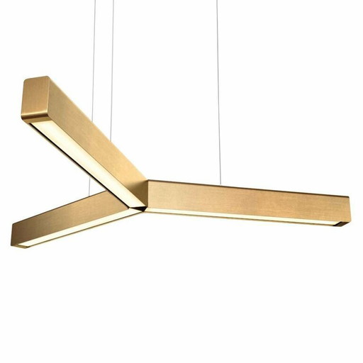 Lampe suspendue Anour modèle Y en laiton brossé
