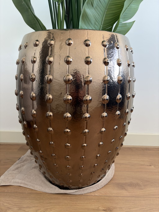 Laos Emperor Bronze Gold Pot 64x57 cm Suitable for Indoor/Outdoor Use – vazen, Ceramic (photo 2 of 7)