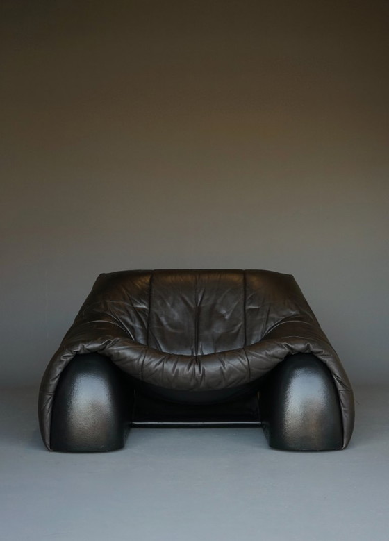 Image 1 of Amak Lounge Chair aus braunem Leder von Annie Hieronimus für Cinna, 1980er Jahre