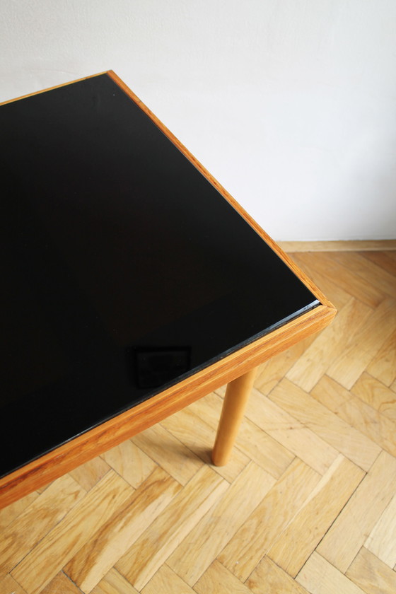 Image 1 of 1960s Long Coffee Table with Black Opaxite Glass