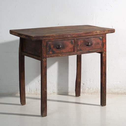 Console chinoise antique avec tiroirs en bois laqué – Chine, circa 1900