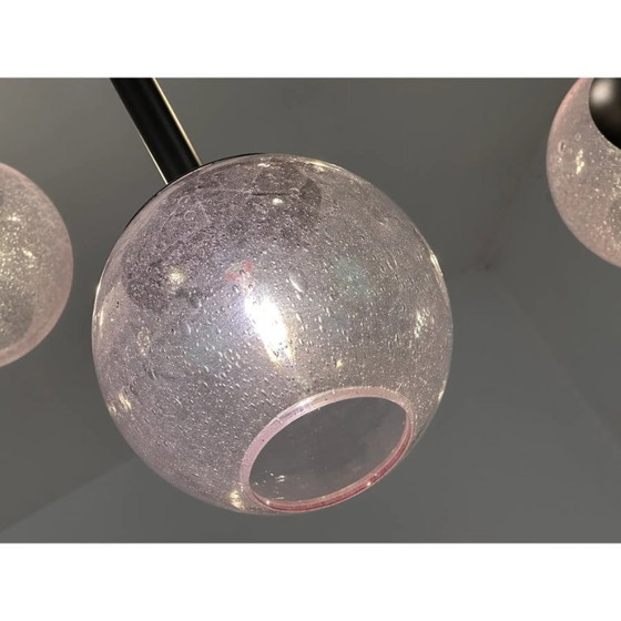 Image 1 of Lustre Sputnik contemporain en verre de Murano rose « Pulegoso » par Simoeng