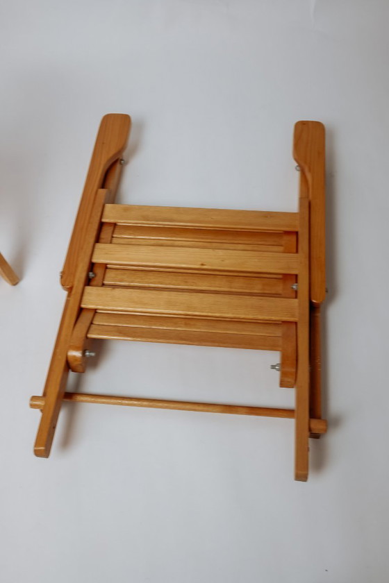 Image 1 of Ensemble de 2 chaises pliantes vintage en bois pour enfants