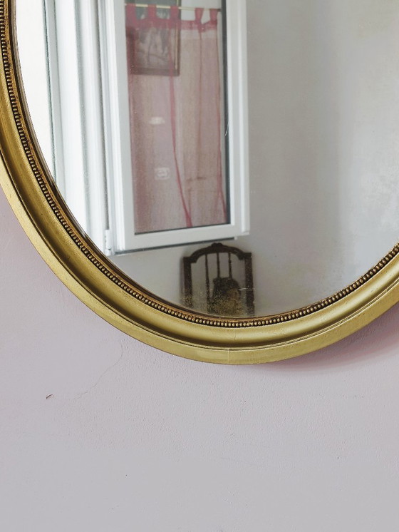 Image 1 of Antique Oval Gilded Mirror