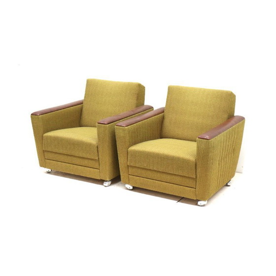 Image 1 of 2 poltrone vintage verdi degli anni '70