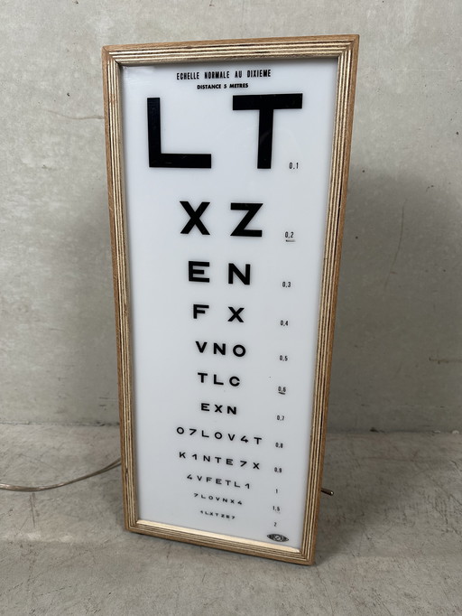 Vintage reading test (ophthalmologist's office) - lamp