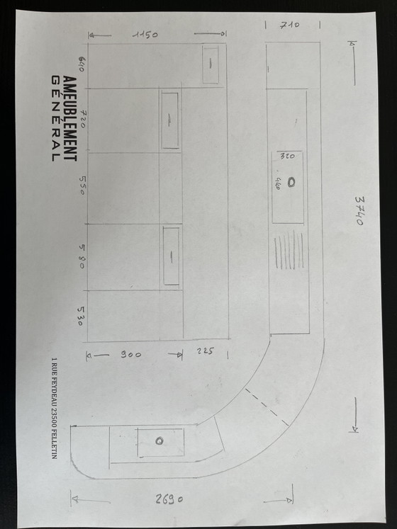 Image 1 of Bar van eikenhout en formica uit de jaren 50