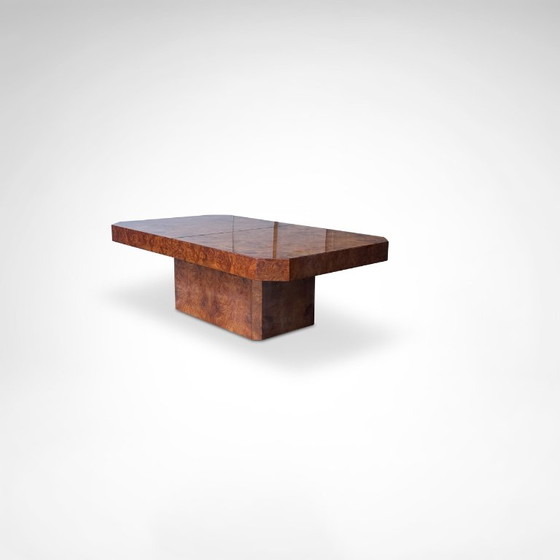 Burl Wood Coffee Table With Bar By Maison Lancel France 1980s (photo 5 of 10)