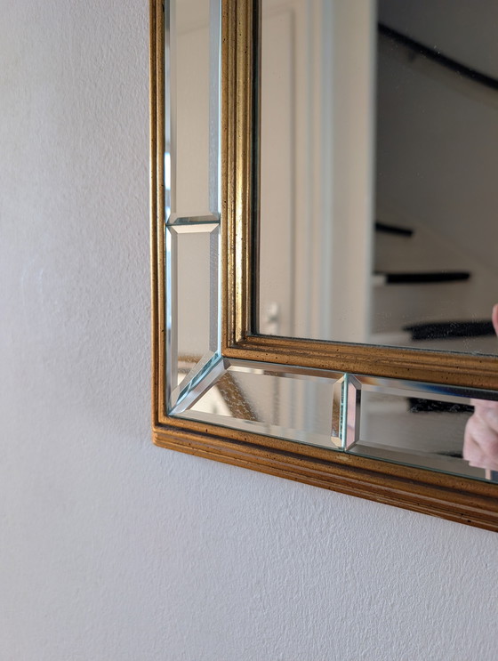 Image 1 of Vintage Dekundt luxe spiegel facet geslepen goud jaren 70 