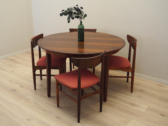 Image 1 of Round rosewood table, Danish design, 1960s, manufacturer: Gudme Møbelfabrik, designer: Ole Hald