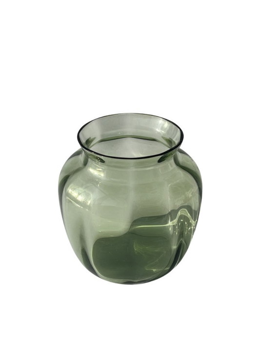Image 1 of Niederländisches Design - A.D. Copier Optics Vase Grün (Glasfabrik Leerdam)