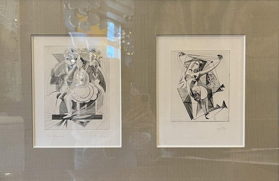 René Mels (Meulemans), Compositions, Gravures, 1945, Lot de 2 – Tirages d'art (photo 12 of 13)