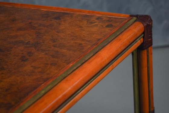 Image 1 of Vintage Italian Squre Dining Table In Burl Elm, by Alberto Smania for Studio Smania Interni, Italy 1960’s