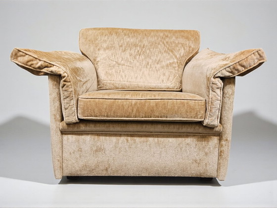 Image 1 of Vintage soft-seating lounge chair camel/ bèige velours 1970s