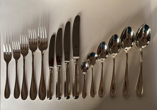 Wilkens Sterling Silber Schwedisches Faden-Besteck, 90-teilig