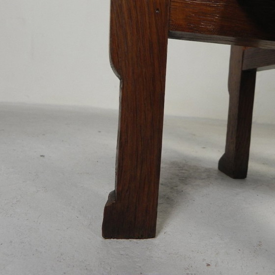 Image 1 of Mesa Art Déco con tablero de latón, Escuela de Ámsterdam, década de 1930