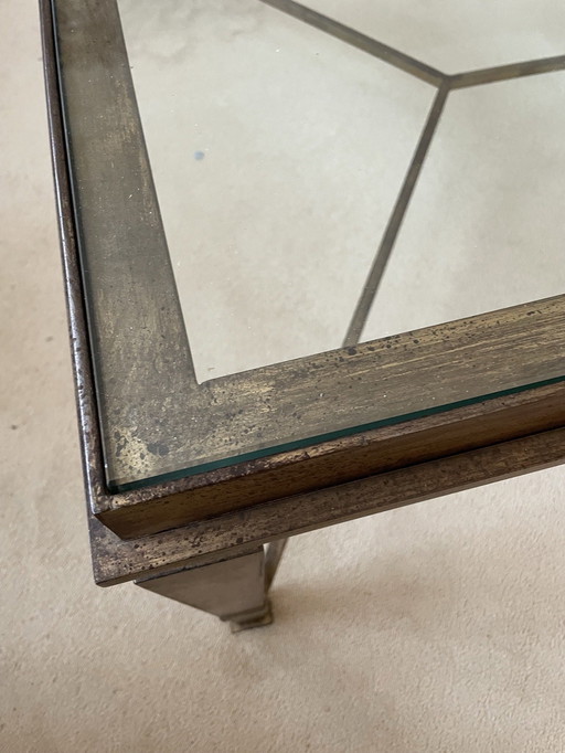 Coffee table with gold leaf