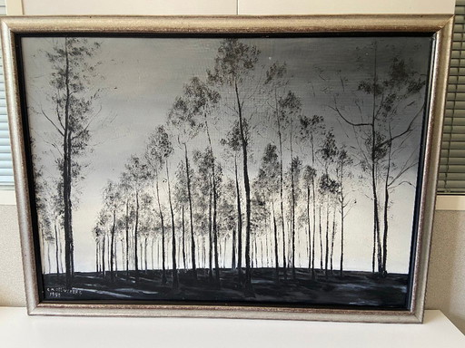 Ingelijst olieverfschilderij op canvas van kunstenaar C. M. Ollivierre Art